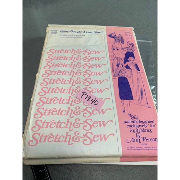 Stretch & Sew Pattern No. 445 Skirts: Straight A-Line Dirndl Sizes 30-46 uncut - Picture 4 of 4